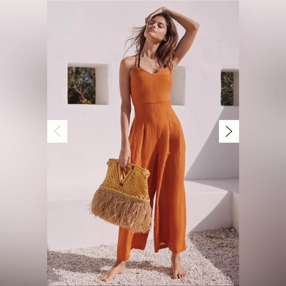 Anthropologie The Carrie Linen Wide-Leg Jumpsuit